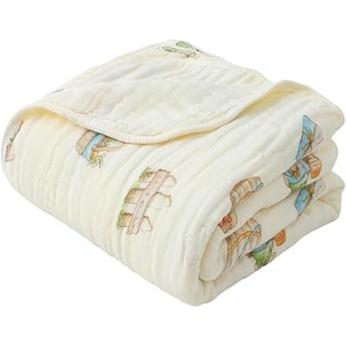 Ultra Soft Muslin Baby Blanket, Made of Viscose from Bamboo, A Versatile Swaddle and Bed Blanket for Babies, Toddlers, Boys, and Girls (1 Pack).