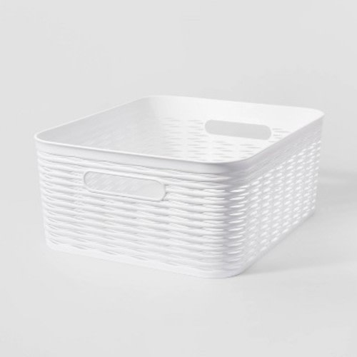 Wave Medium Storage Bin White - Brightroom™: Polypropylene, 11.3"x13.8"x5.3", Fits 13" Cube System