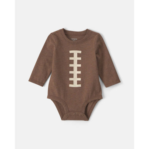 Baby Boy Football Long-Sleeve Graphic Bodysuit - Brown | Carter's