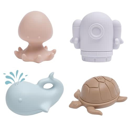 haakaa Ocean Squirter Baby Bath Toy- Mold Free Food Grade Silicone Bathtub Squirt Toys for Toddler 1-3, BPA-Free Squeeze Floating Bath Tub Toys for Babies & Infant 6-12 Months