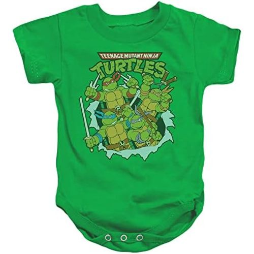 TMNT Teenage Mutant Ninja Turtles Retro Group Infant Baby Boys Onesie Snapsuit