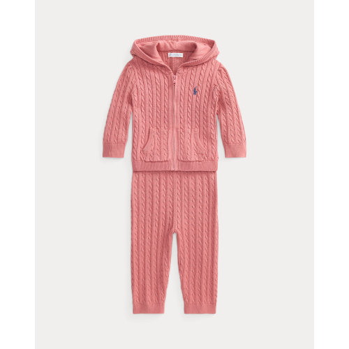 Mini-Cable Full-Zip Hoodie & Pant Set