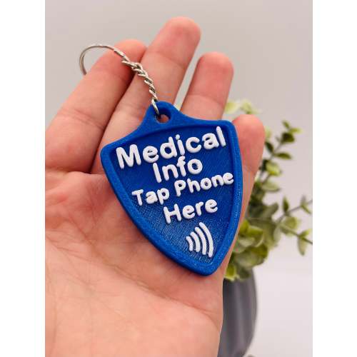 Silent Shield™ NFC Emergency Info Tag – Customizable Medical Alert Key – Alliance 3D Prints