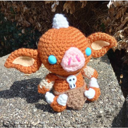 Bokoblin inspired plush crochet amigurumi - Handmade stuffed toy doll troll plushie - Geek Gamer gift - Video Game Room Zelda Art Decor