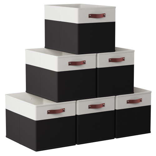 Ornavo Storage Bins Set of 6 13 x 15 x 13 Multi-Color Storage Chest Pack