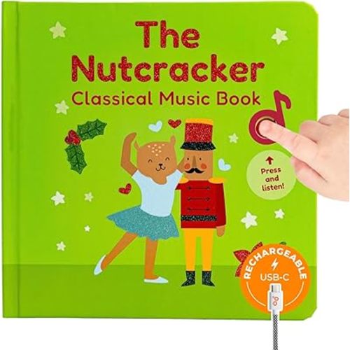 Cali's Books The Nutcracker Book for Children. Rechargeable USB Musical Book for Toddlers 1-3. The 6 Excerpts from Tchaikovsky's Nutcracker. Ballet Gift for Kids