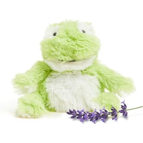 warmies Junior Microwavable & Weighted Stuffed Animals, Frog - Heated Stuffed Animal Plushie for Warmth & Comfort - Cute Soft Plush Toys for Adults & Children (Boys, Girls, Babies & Toddlers)
