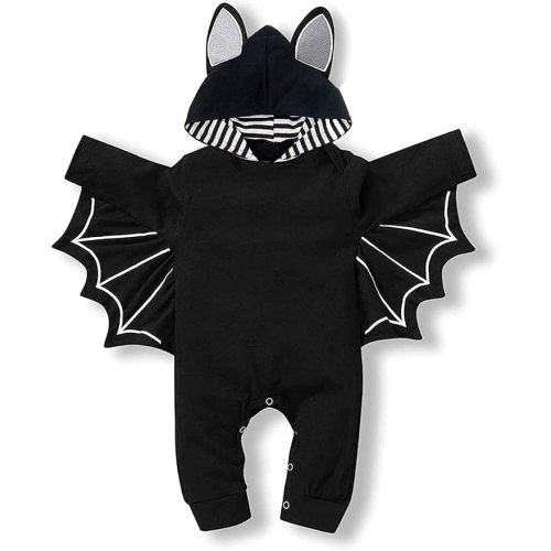 Baby Boy Halloween Costumes Infant Bat Long Sleeve Hoodie Romper Overall Baby boy Halloween Outfits