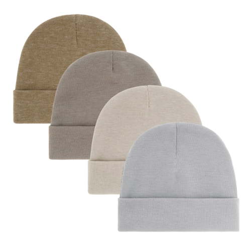 4pcs Soft Baby Bonnet Caps Stretchy Unisex Fetal Hats for 0-3 Month Olds Machine Washable Cotton Infant Accessories