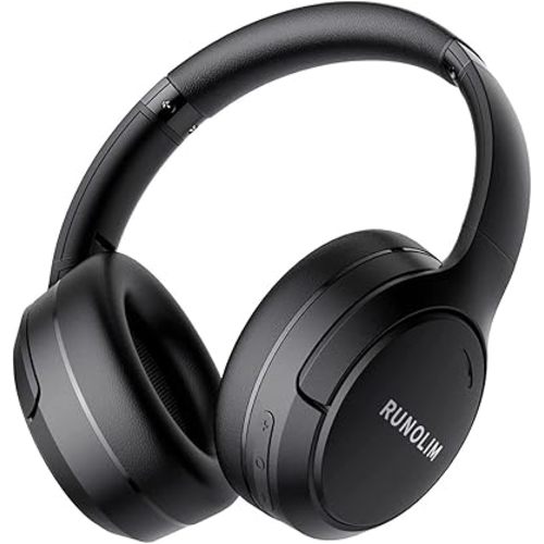 RUNOLIM Hybrid Active Noise Cancelling Headphones, Wireless Over Ear Bluetooth Headphones with Microphone, 70H Playtime, Foldable Headphone with HiFi Audio, Deep Bass for Home Travel Office