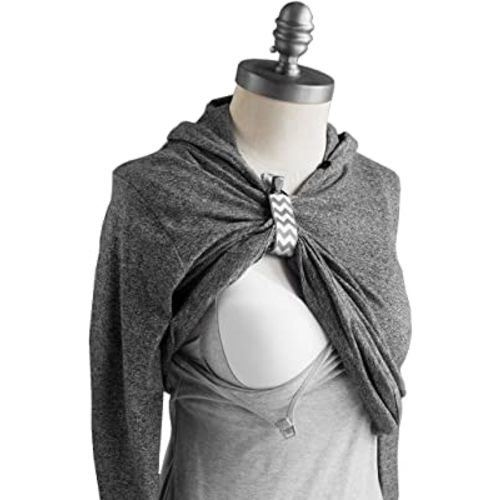 LatchPal Hands-free Nursing Clip - an Ideal Accessory for your Nursing Cover, Gray Chevron Pattern