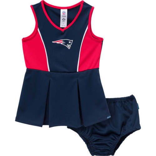 2-Piece Infant & Toddler Girls New England Patriots Cheer Dress Set