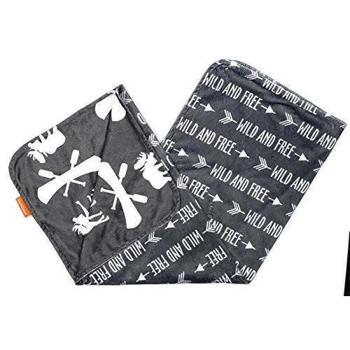 Dear Baby Gear - Premium Car Seat Infant Blanket - Soft Swaddle Blanket for Baby Girls and Boys, Plush Blankets - Adorable Designs, Comfortable Fabric - Gray and White, Moose(40 x 30 inches)