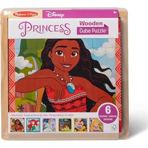 Melissa & Doug Disney Princess Wooden Cube Puzzle Blocks
