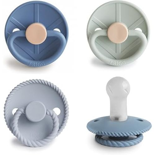 FRIGG SilkySoft Silicone Baby Pacifier 4-Pack Skyline Serenity | Made in Denmark | BPA-Free (6-18 Months)