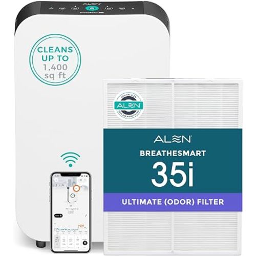 Alen BreatheSmart 35i Air Purifier with Medical-grade HEPA Filter with Odor Neutralizer - Ideal for Odor Control and Air Quality Support in 500-1,000 Sq. Ft.