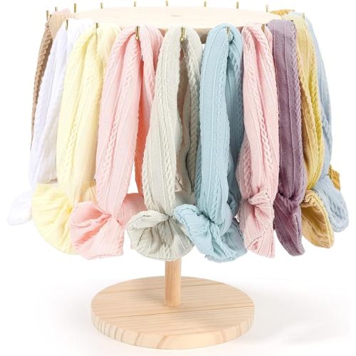 POVETIRE Baby Headband Holder Bow Organizer for Girs,Hair Ties Display Nylon Hairband Storage Head Wrap Stand Hair Accessories Organizer for Newborn Infant Toddler Kids