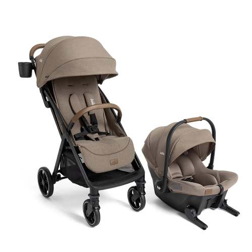 Nutmeg Travel System with Mint Infant Car Seat - Maple