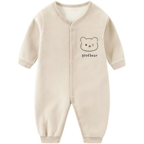 Baby Girls Boys Snowsuit, Newborn Baby Romper Fleece Bodysuit Cartoon Jumpsuit Fall Winter Outfits