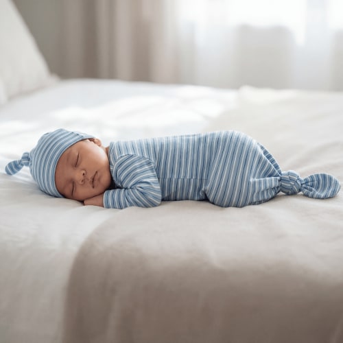 Knotted Gown Blue Stripe