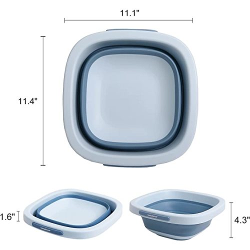 Babyhood Multi-Purpose Collapsible Wash Basin for Kids and Babies, Lightweight Portable Folding Basin for Washing Baby Bottles and Breast Pump Parts and Home Kitchen Outdoor Camping Use (2021blue)