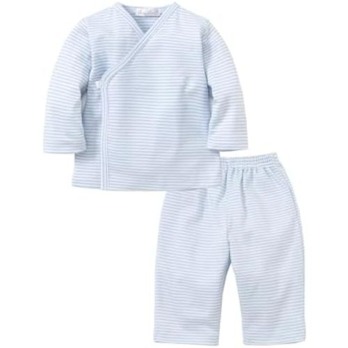 kissy kissy Baby Gender Neutral 100% Pima Cotton Simple Stripes Pant and Cross Tee Set