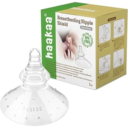 haakaa Nippleshield Silicone Nipple Shields for Breastfeeding with Carry Case Super-Soft, 1pk