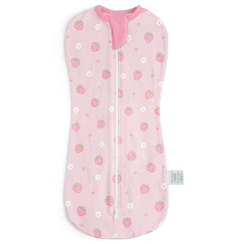 Baby Swaddle 0-2 Months, Cotton Arm-In Zipper Sleep Sack, Wearable Blankets Wrap for Newborn Infant Girls (Floral, Pack of 1)