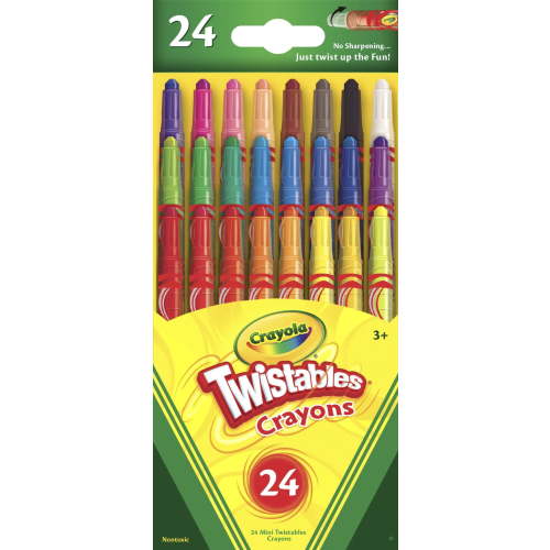 Crayola Twistables Mini Crayon Set, 24 Ct, Mess-Free, Non-Toxic, Durable, Portable, Perfect Gift for Kids