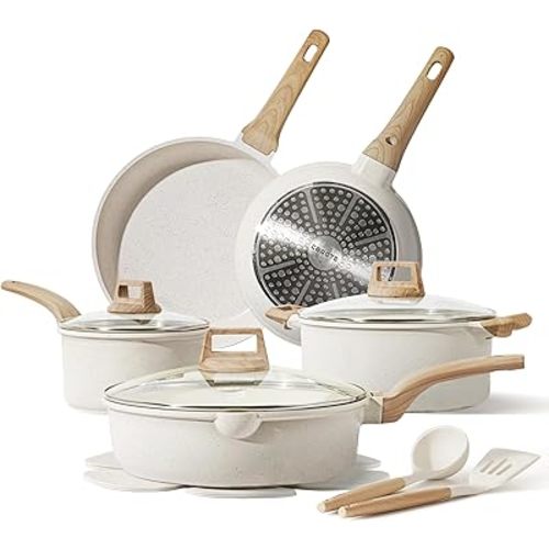 CAROTE 14 Pcs Pots and Pans Set Nonstick,Cookware Set Kitchen Cooking Set with Utensil and Pan Protectors