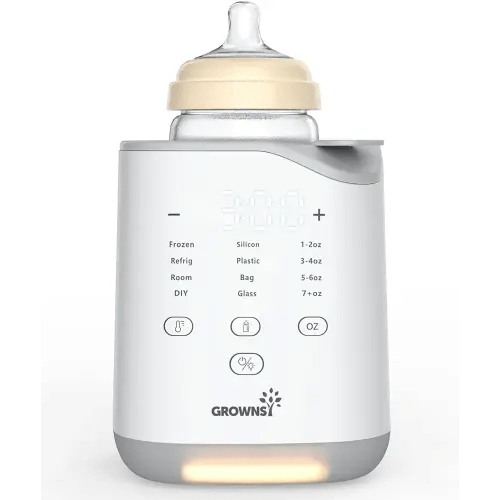 GROWNSY Bottle Warmer, 2024 Fast Baby Bottle Warmer for Breastmilk & Formula, Smart Temperature Control, with Timer, Thaw, Food Heater, Night Light, Calentador De Biberones for All Bottles
