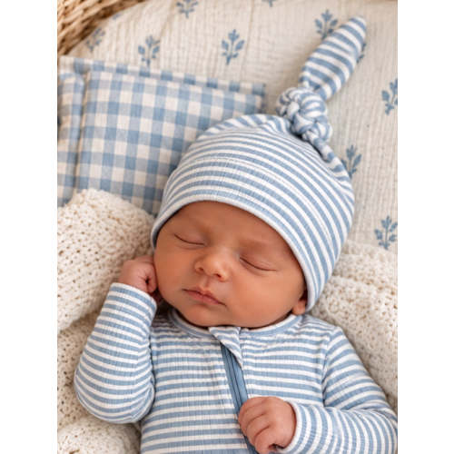 Dusty Blue Stripe / Ribbed Beanie – SpearmintLOVE