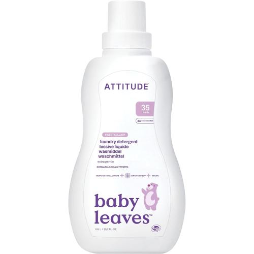 ATTITUDE Baby Laundry Detergent, EWG Verified, Plant and Mineral-Based Formula, HE Compatible, Vegan Household Products, Sweet Lullaby, 35 Loads, 35.5 Fl Oz