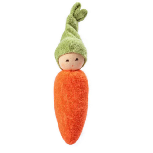 Organic Rattle Doll - Carrot