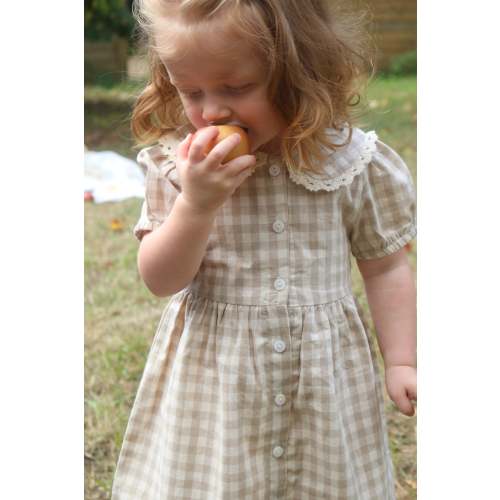 GINGHAM COTTON SMOCK DRESS | OAT & CREAM