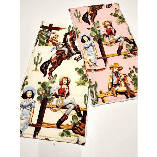 Cowboy Burp Cloths / Western Theme Burp Cloth Set of 3 / Baby Shower Gift / Cowboy Burp Pad / Western Burp Pads