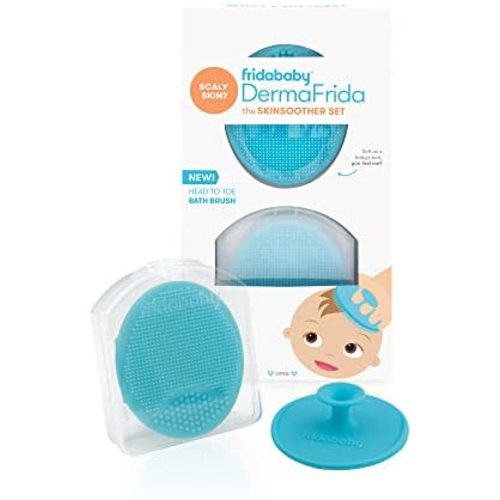 DermaFrida The SkinSoother Baby Bath Silicone Brush by Fridababy | Baby Essential for Dry Skin, Cradle Cap and Eczema (2 Pack)