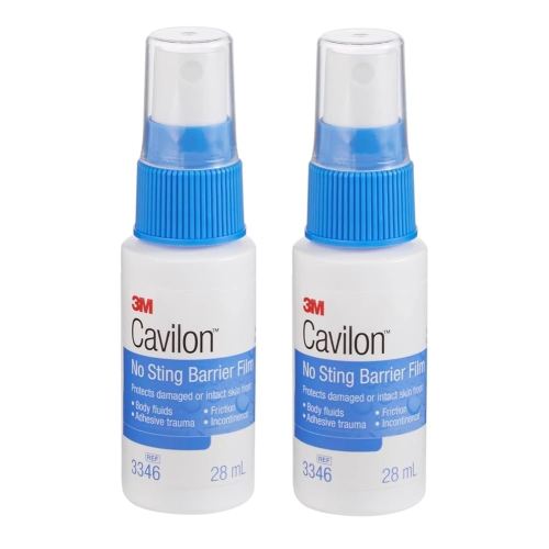 3M Cavilon No-Sting Barrier Film, Gentler Way to Protect Skin from Body Fluids, Adhesives, and Friction, Alcohol Free Barrier Film, Hypoallergenic and Latex Free, 28 ml Pump Spray - Pack of 2