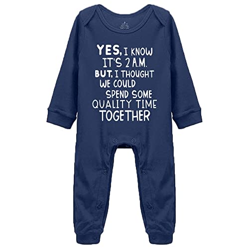 Yes I Know Its 2am Letter Print Infant Long Sleeve Bodysuits