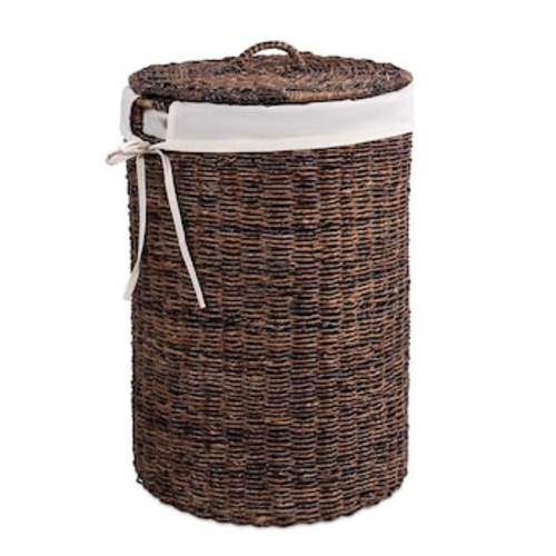 BirdRock Home Handwoven Wicker Laundry Hamper with Lid, Brown, 1 Bushel Capacity, Removable Laundry Bag, Decorative Design, Easy Transport 11105 at Lowes.com
