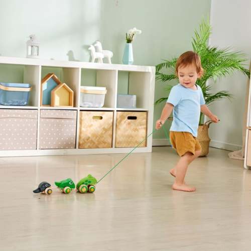 Pull-Along Frog Family Wooden Toddler Toy - Hape | Maisonette