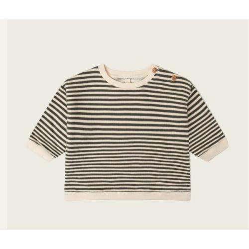 Charcoal Stripes Organic Cotton Sweatshirt | Organic Zoo