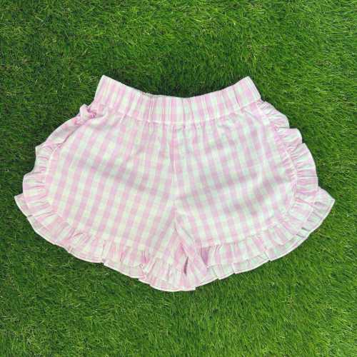 Girl's Shorts in Big Pink Gingham with Ruffles - Matching Shirts available 583 *E