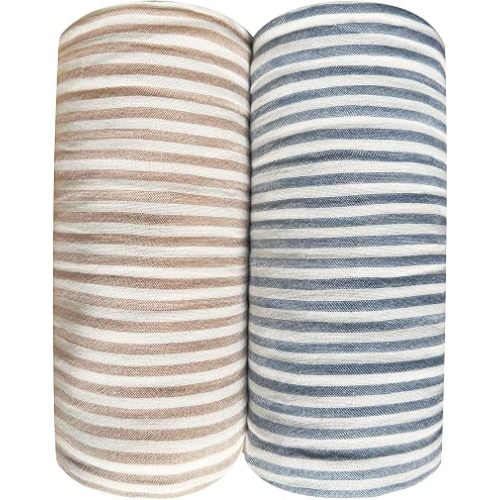 Pack of 2 Striped Muslin Baby Blanket Cotton Swaddle Blankets Boys 43"