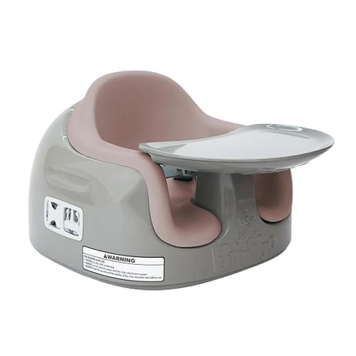 Bumbo 3-in-1 Multi-Seat for 6 to 36 Months, Travel Baby Feeding & Play Floor Seat, All-in-One Portable Booster with Tray & Toddler High Chair, Breige/Sonoran Rose