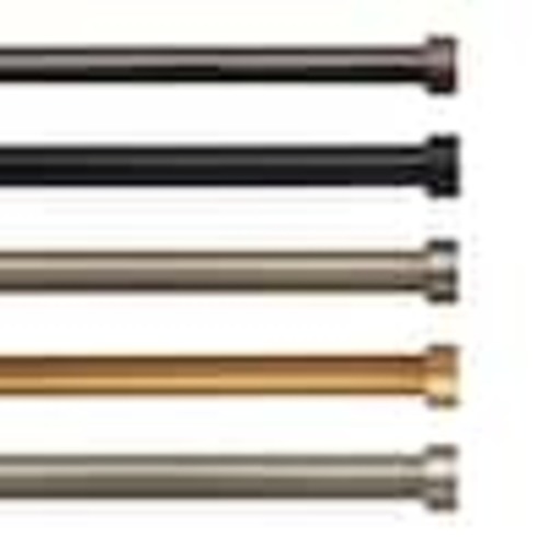 Elrene Serena 48 in. - 86 in. Single Curtain Rod in Antique Black with Cap Finial 24288BRZ