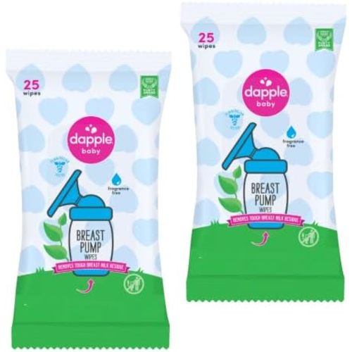 Dapple Baby - Breast Pump Wipes, Wipes Pouch - 25 Count (2 Pack)