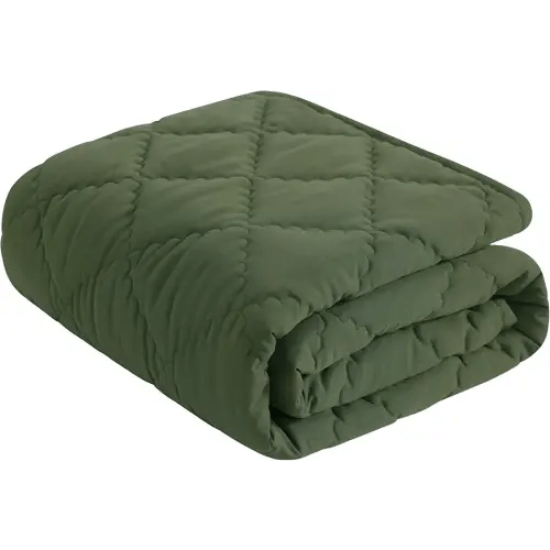 NTBAY Down Alternative Toddler Comforter, Lightweight and Warm Solid Color Baby Crib Quilted Blanket, 39x47 inches, Olive Green