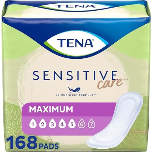TENA Sensitive Maximum Bladder Control Pads, Incontinence, Heavy Absorbency, 56 Count, 3 Packs, 168 Total