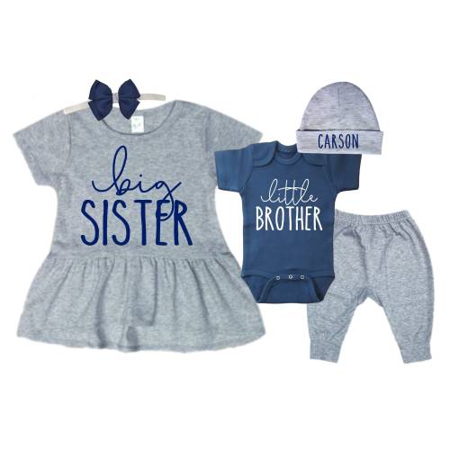 Big Sister SHIRT /Little Brother Matching Sibling Set. Baby Shower Gift. Take Home Outfit. Matching Sibling Set